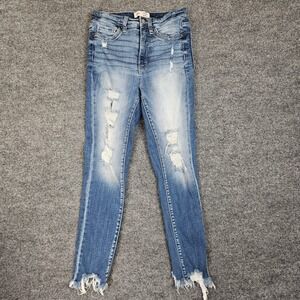 Buckle BKE Parker Ankle Skinny Jeans Women 25 Universal Fit High Rise Frayed Hem